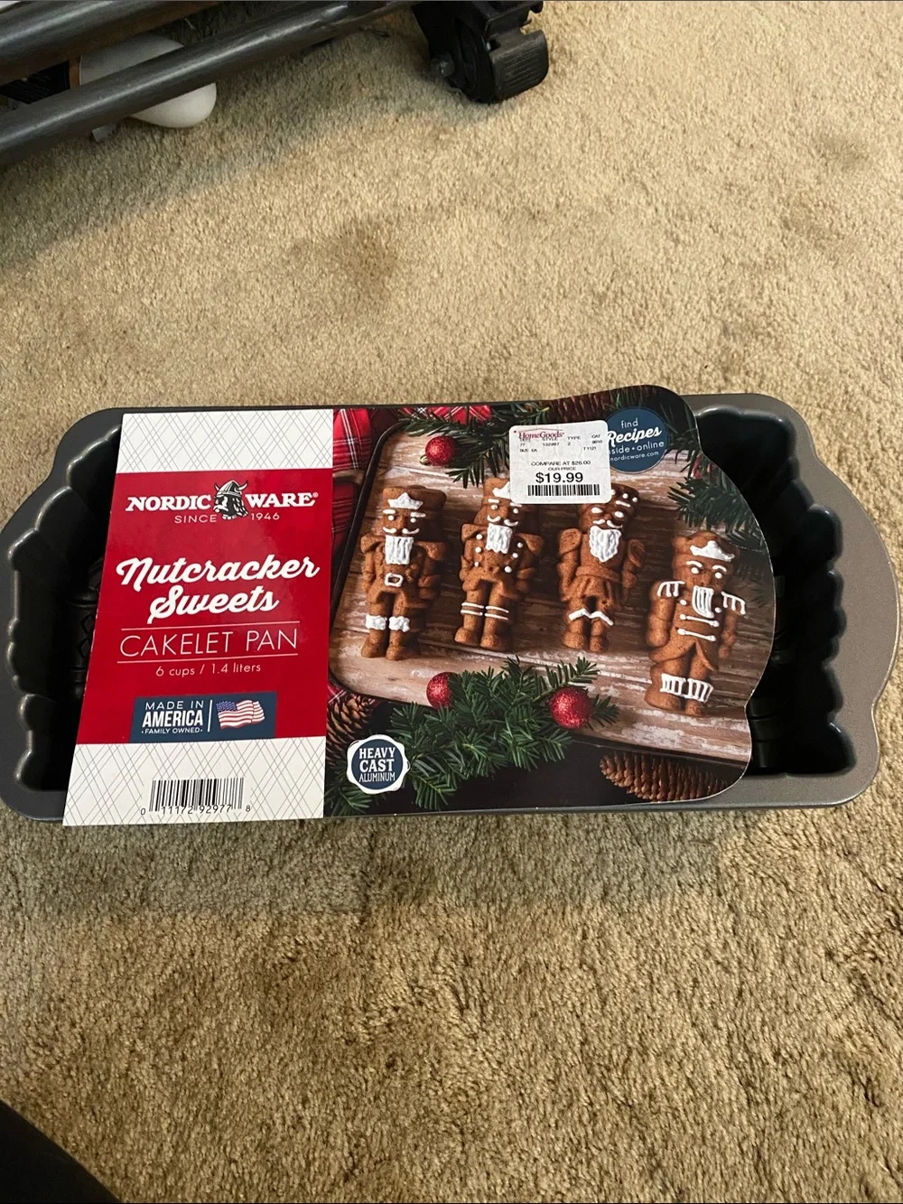 Nordic Ware Nutcracker Sweets Cakelet Pan in Black and Red Label